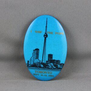 Vintage Religious Pin - John Paul II Toronto 1984 - Celluloid Pin
